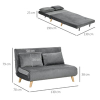 Slaapbank relaxbank bank, incl. 2 kussens, fluweeloptiek, 130 x 78 x 79 cm, grijs (3)