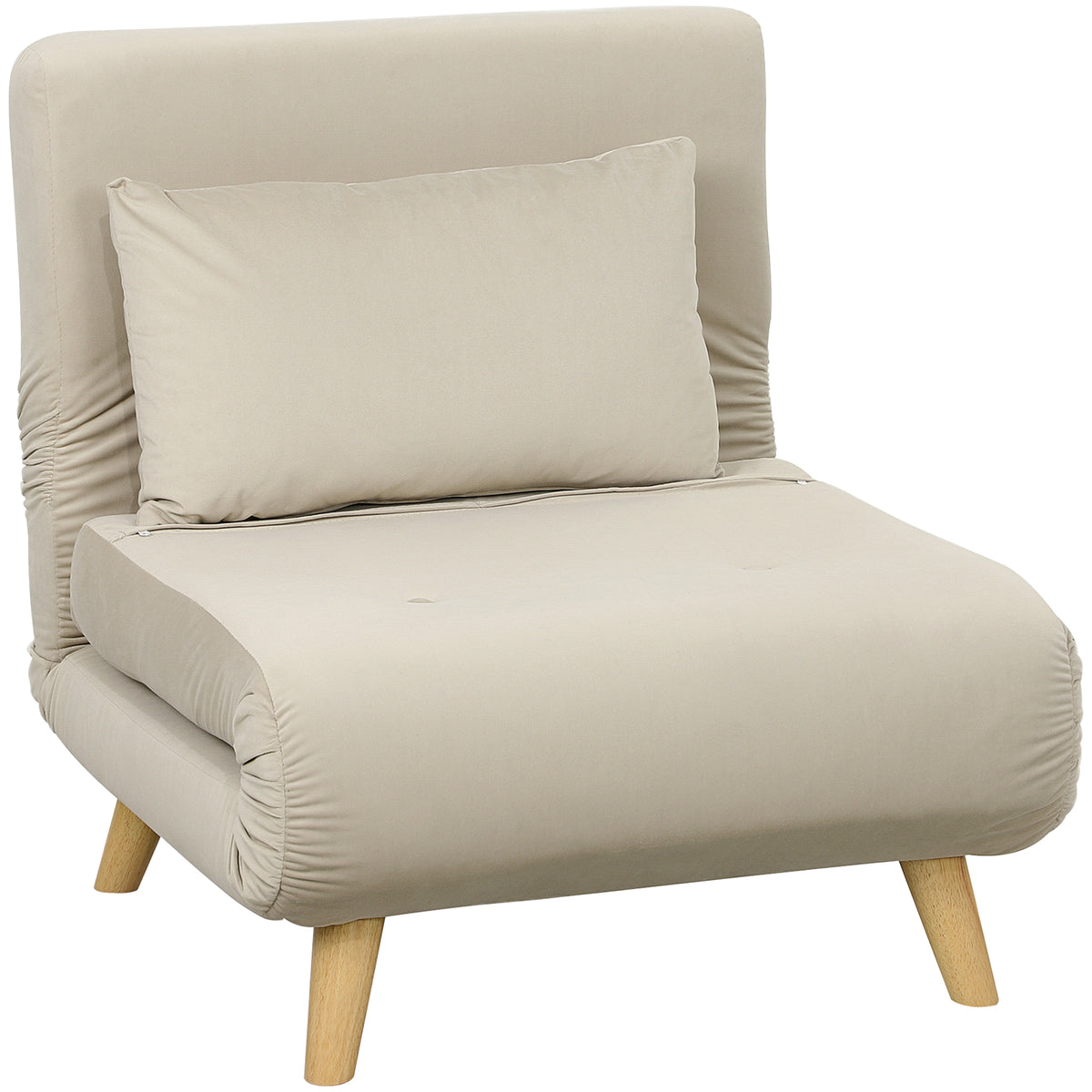 Klapfauteuil met bedfunctie, inklapbare relaxfauteuil in fluweellook, verstelbare rugleuning, belastbaar tot 120