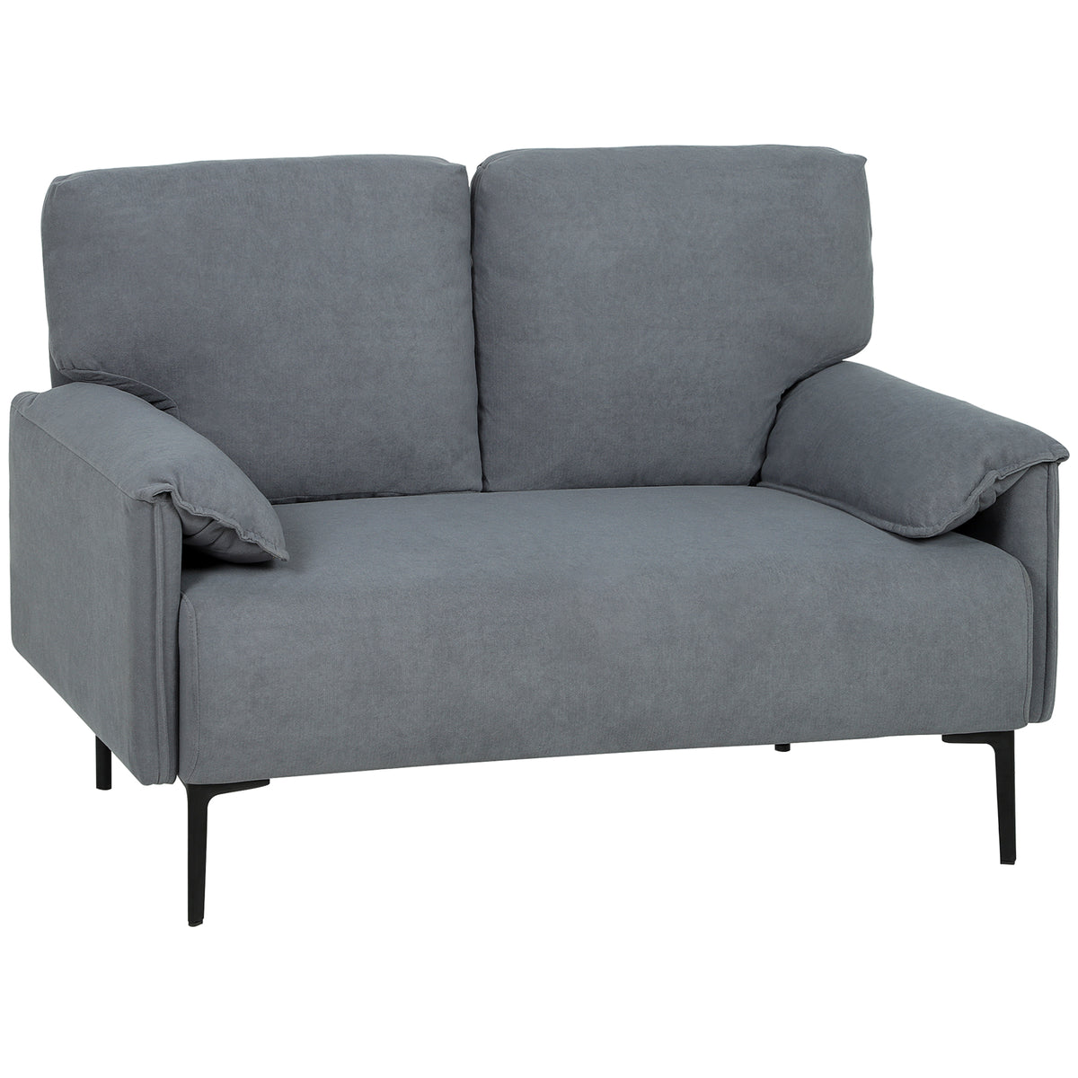 2-zitsbank, dikke kussens, fluweelzachte bekleding, gestoffeerde bank, zwart