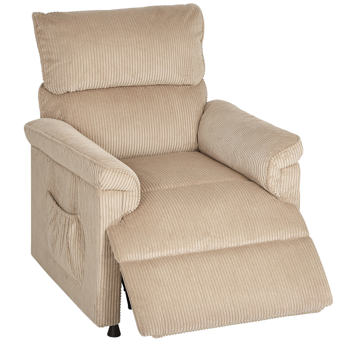 Massagestoel met vibratiestanden, warmtefunctie, stille motor, geheugenfunctie, staal, stoffen bekleding, bruin