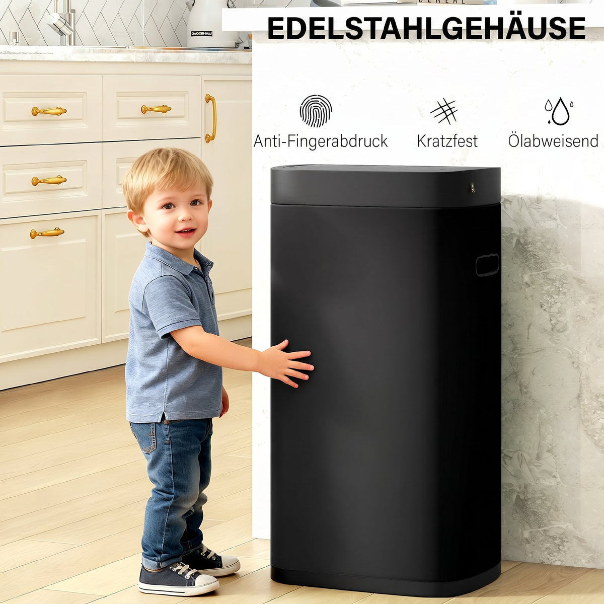 50L sensor-afvalemmer, contactloze keukenafvalemmer met bewegingssensor, vingerafdrukbestendig (6)