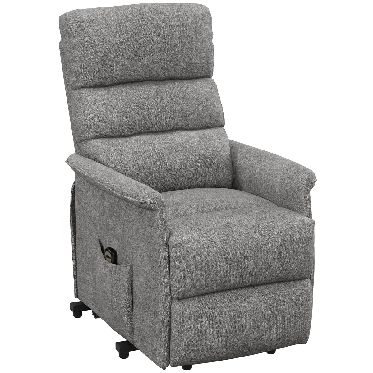Relaxfauteuil met sta-op hulp, verstelbare rugleuning/voetsteun, tot 120 kg, 66 x 90 x 96 cm, grijs