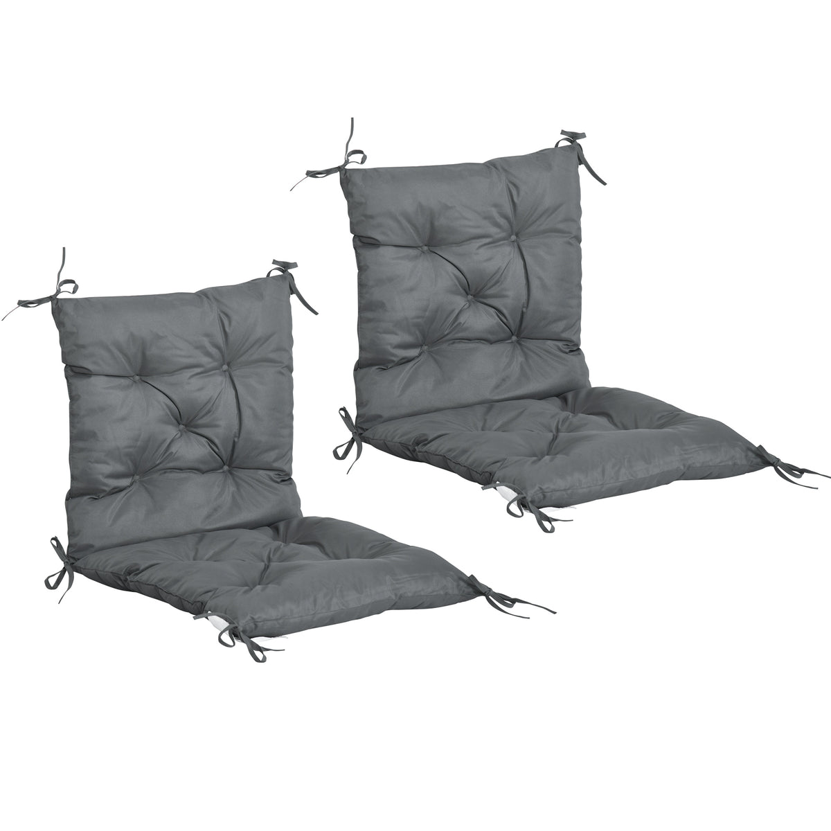 Set van 2 zitkussens, 98 cm x 50 cm x 8 cm stoelkussens met linten, kussenoplaag, wasbaar/ergonomische