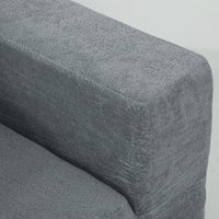 Modulaire hoekbank, U-vormige bank met brede en diepe zitting, 2 hockers, donkergrijs (9)
