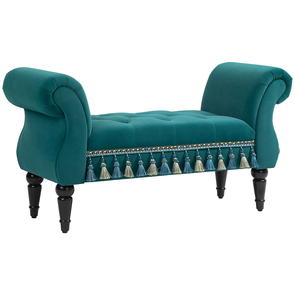 Gestoffeerde bank, zitbank, vintage design, tot 150 kg, 117x40x58 cm, groen