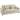 Beige 3-zitsbank met Raindrop-fluwelen bekleding, diepe zitting, verenkussens, brede armleuningen en 4 kussens
