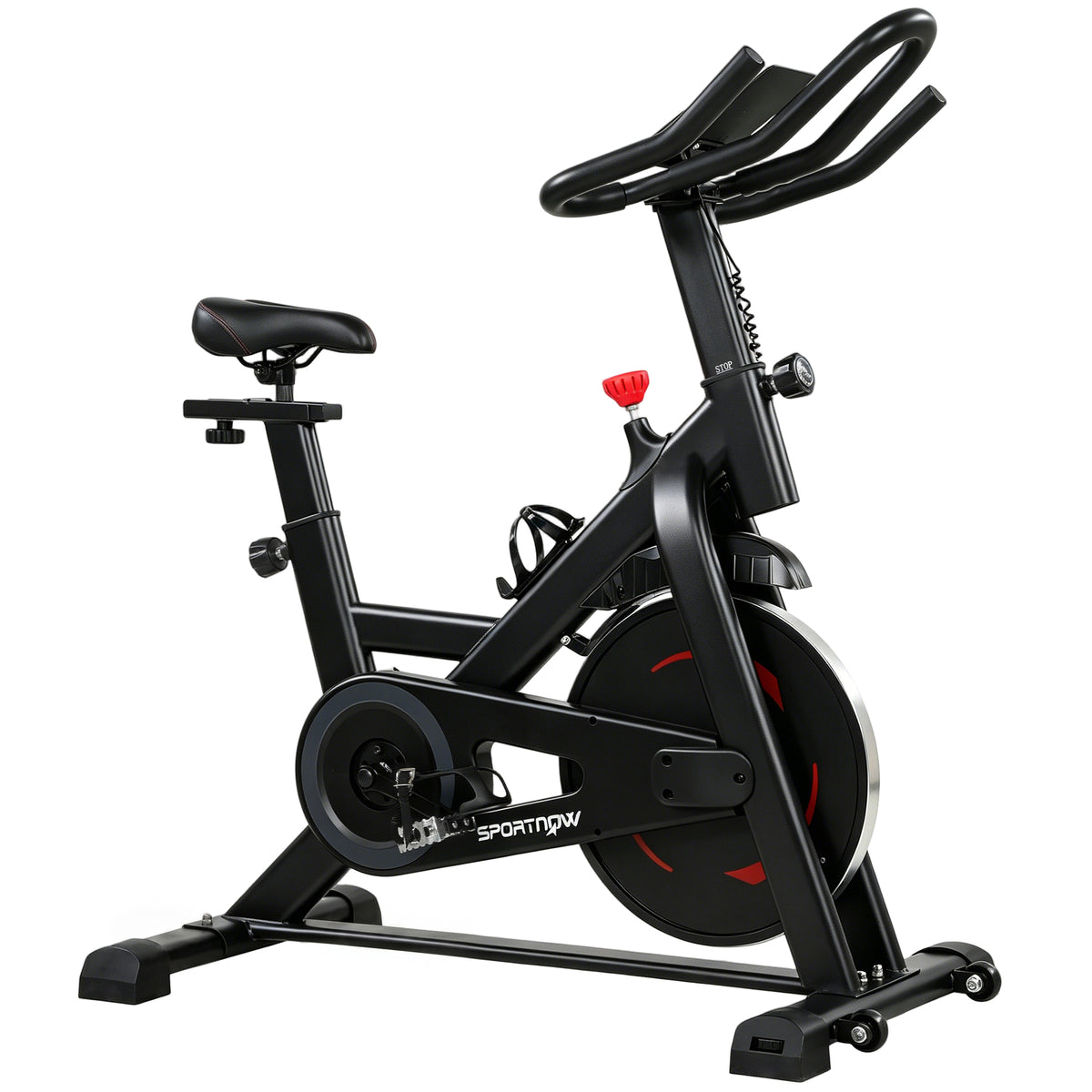 Hometrainer fiets in hoogte verstelbaar met app, magnetische weerstand, lcd-monitor, verstelbaar stuur en