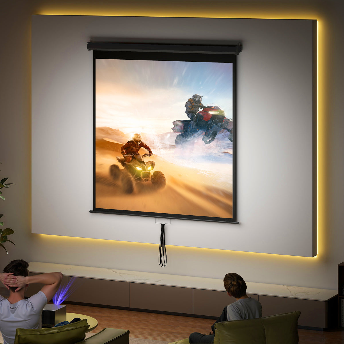 Projectiescherm 152 x 152 cm 85 inch 1:1 HD 4K projectiescherm voor thuisbioscoop kantoorpresentaties (2)