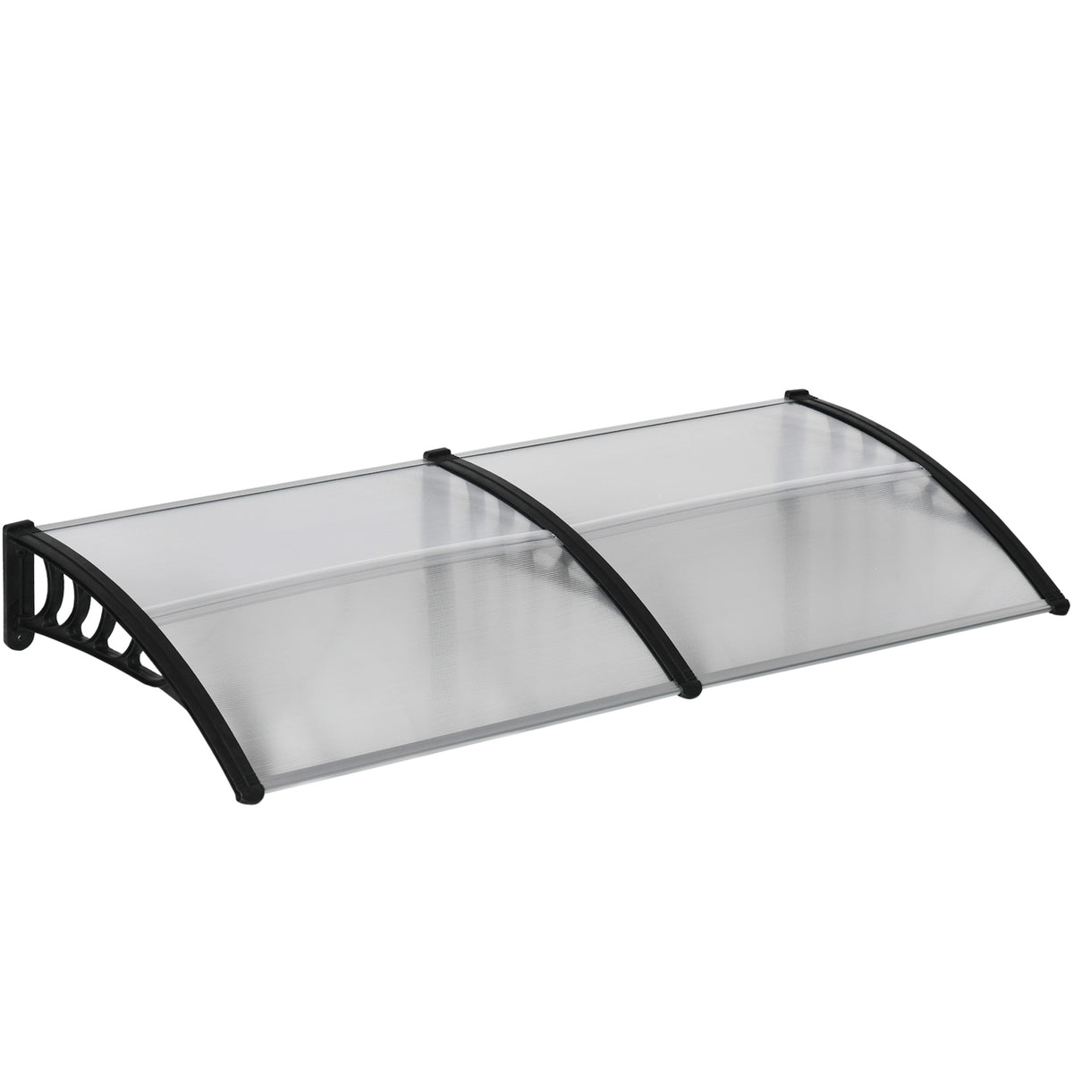 Deuroverkapping, bescherming tegen regen, wind en hagel, polycarbonaat, aluminium verbindingsstangen, 200 x 96 x