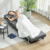 Slaapfauteuil, gestoffeerde fauteuil, ombouwbaar tot logeerbed, ergonomisch, donkergrijs (8)