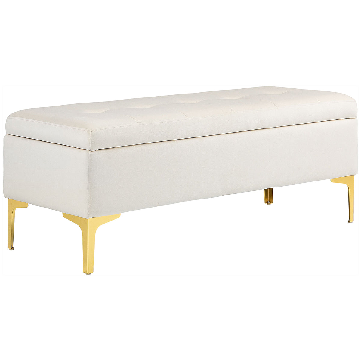 Opbergbank, belastbaar tot 120 kg, 120x44x44,5 cm, beige