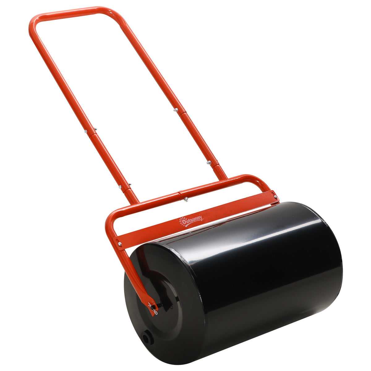 Handzame gazonwals, praktische gazonroller, graswals, tuinwals, flexibel, staal, 58L x 32,5B x 113H cm, rood