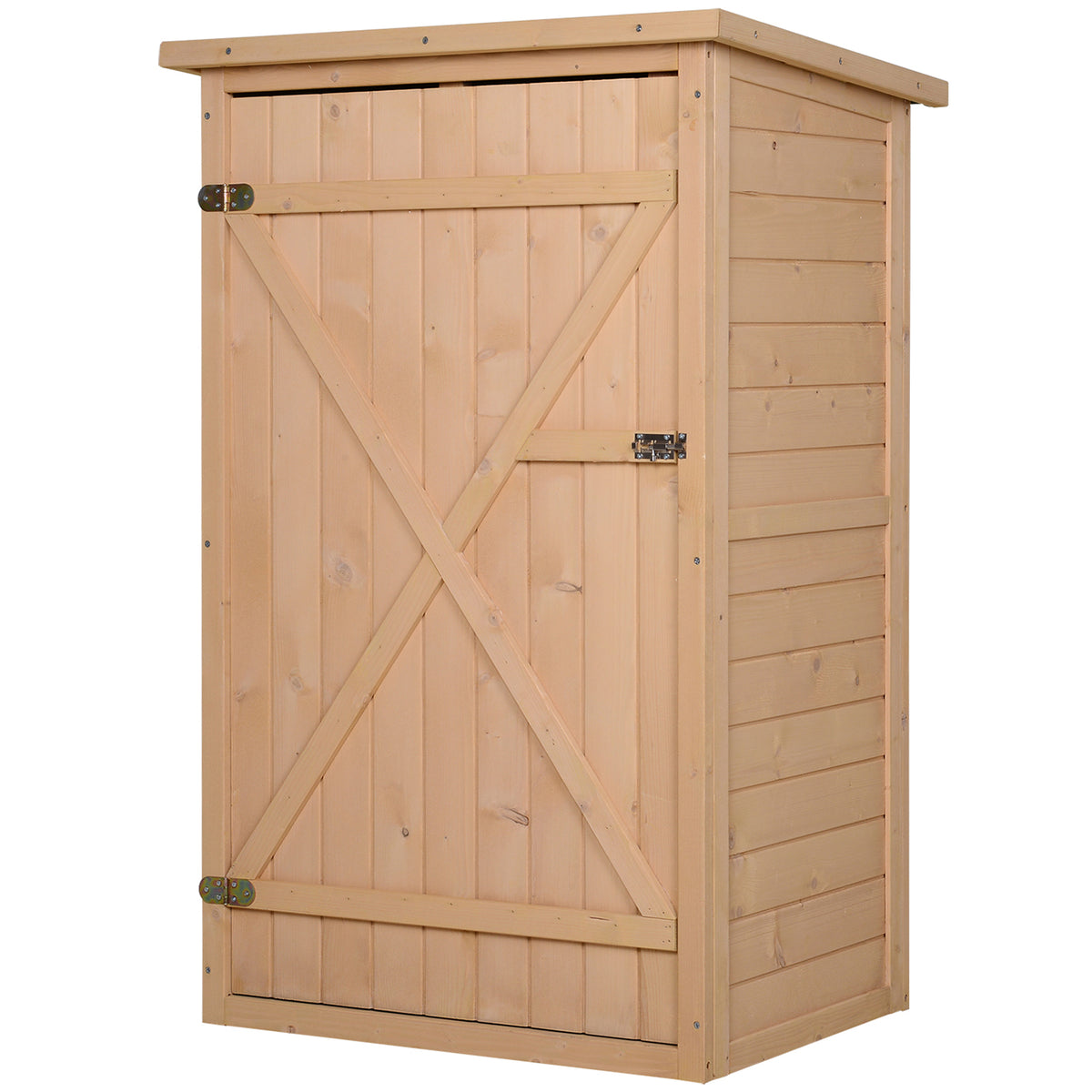 Gereedschapsschuur met legplanken weerbestendig 75 x 56 x 115cm natuurhout