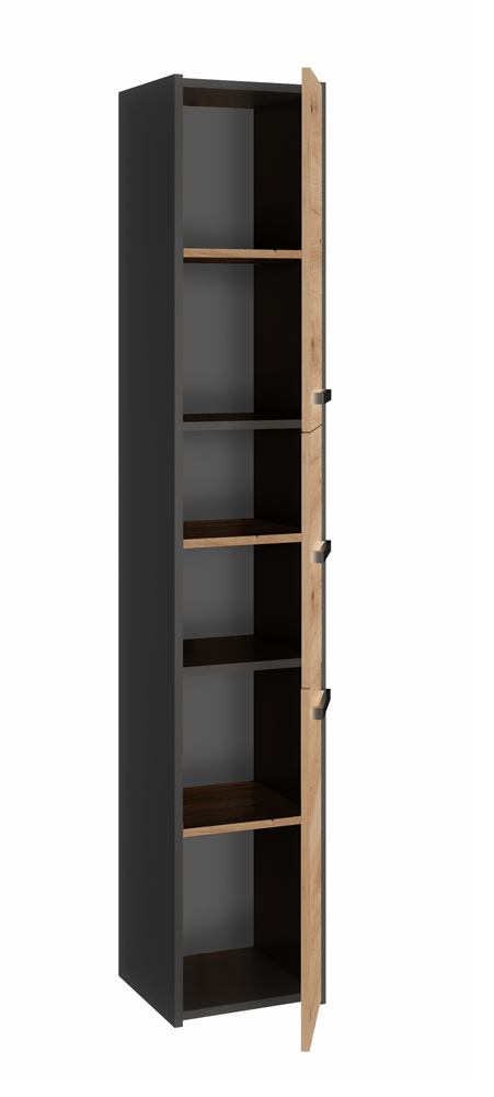 Badezimmer-Hochschrank Sara S33 ANTHRAZIT EICHE ARTISAN – Produktabbildung 7