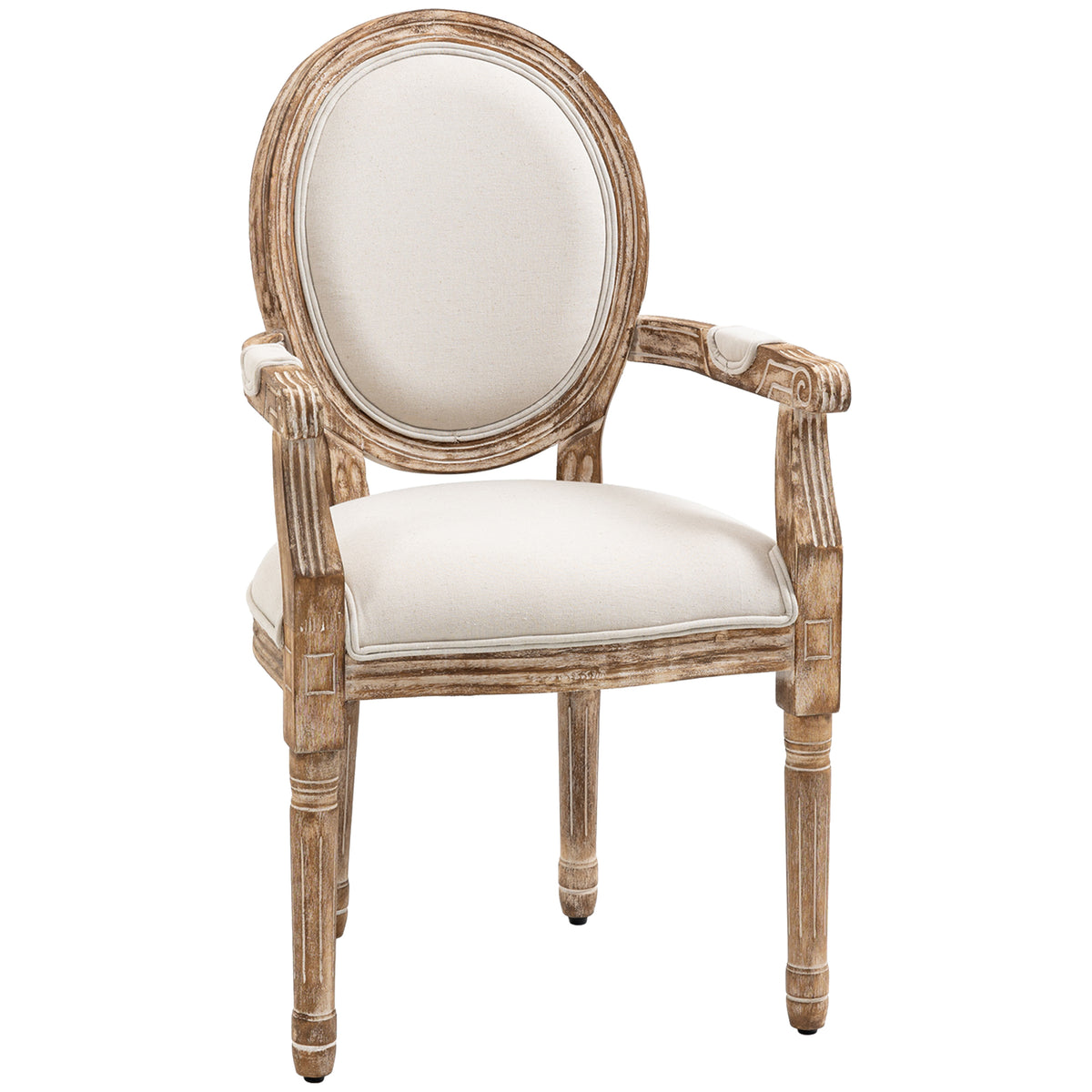 Keukenstoel met armleuningen gestoffeerde stoel eetkamerstoel retrodesign in linnenlook voor woonkamer