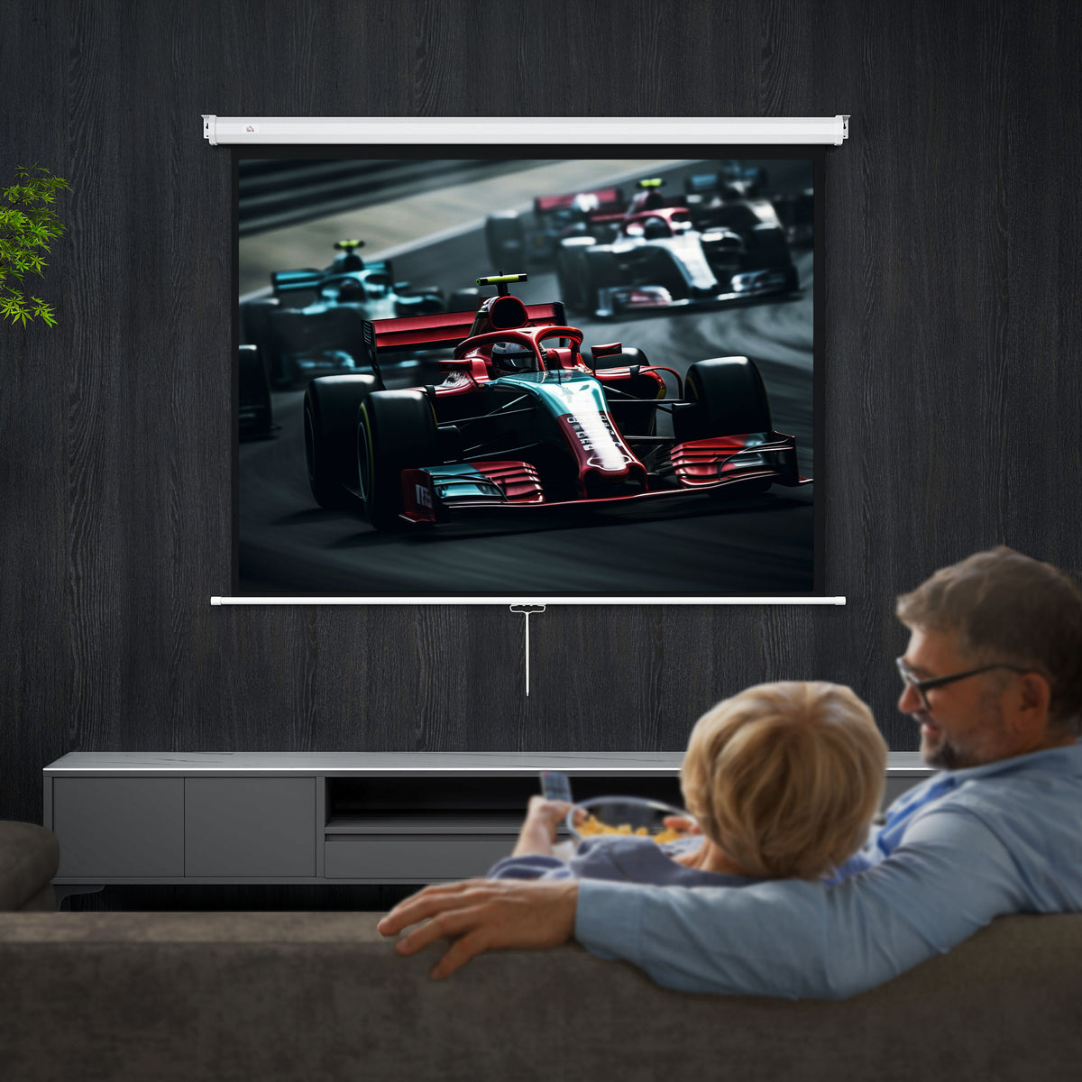 Projectiescherm 171 x 128 cm 84 inch 4:3 HD 4K projectiescherm kunststof, metaal thuisbioscoop (2)