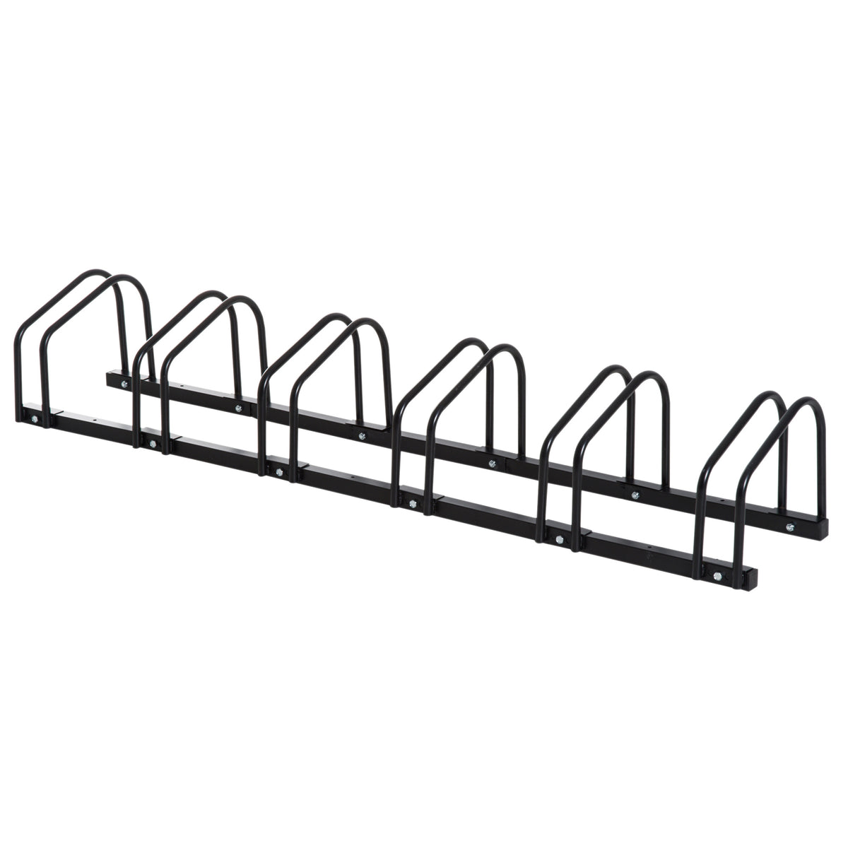 Fietsenrek voor 6 fietsen, weerbestendig, wand- of vloermontage, staal 179 x 33 x 27 cm
