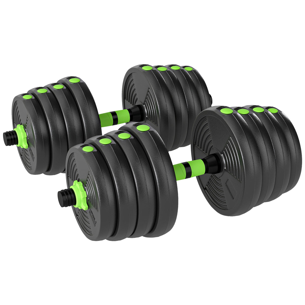 Verstelbare halterset 30 kg, set korte halters, korte halters, lange halters, halterset voor krachttraining