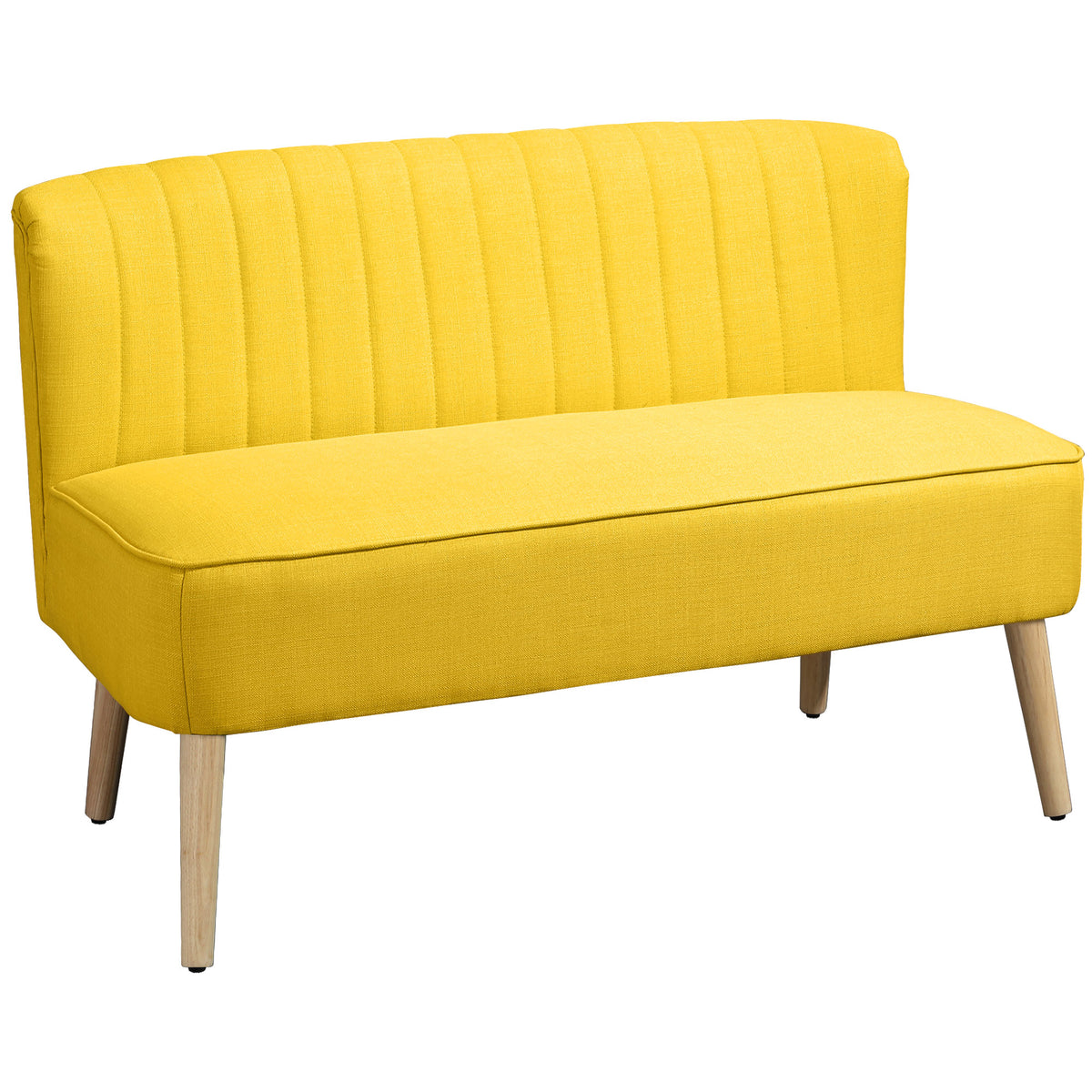 2-zitsbank, zachte bekleding, onderhoudsvriendelijke hoes, tot 220 kg, 117 x 56,5 x 77 cm, geel