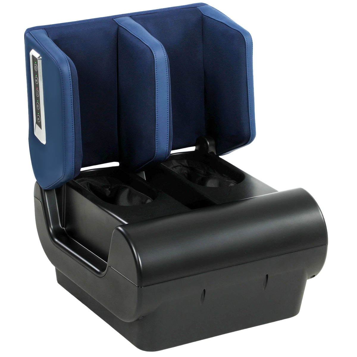 2-in-1 beenmassageapparaat met warmte, luchtcompressie, timer, 3 standen & intensiteiten, blauw en zwart