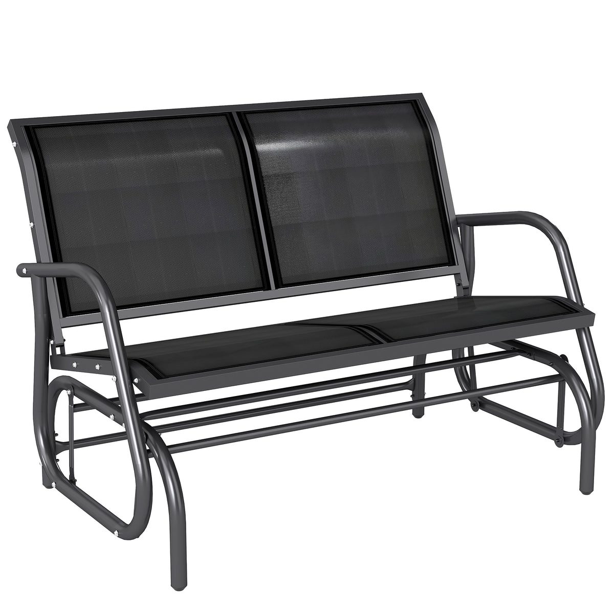 zits schommelstoel tuinbank met schommelmechanisme tot 200 kg belastbaar 120 x 70 x 85 cm zwart