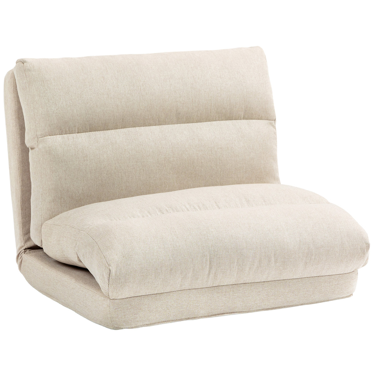 Zitzak met slaapfunctie, verstelbare rugleuning, opklapbaar, tot 120 kg, 70 x 72 x 56 cm, beige
