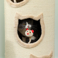 Krabton, 96 cm, 4-laagse kattentoren met wasbaar bed, 3 slaapholen, hangend speelgoed, voor meerdere katten (9)