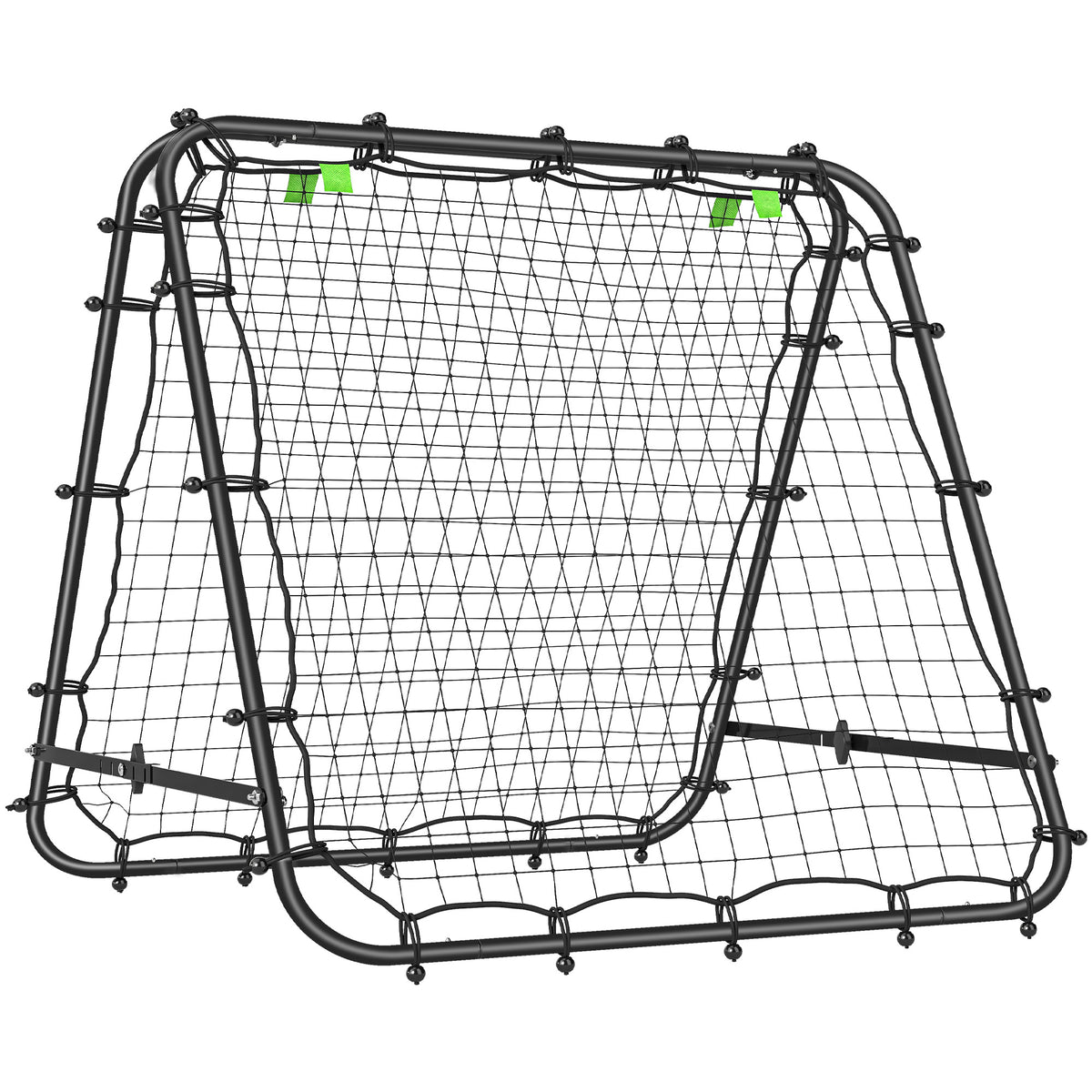 Voetbaldoel, verstelbaar, inklapbaar, metalen frame, 100 x 68-95 cm, zwart