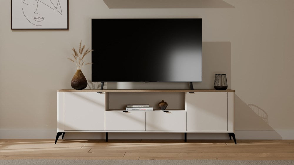 TV-Schrank CORDOBA 2D2S Kaschmir Beige Eiche Castello 2 Schubladen – Produktabbildung 5