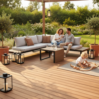 Gartenmöbelset MARBELLA mit Ecksofa und Tisch GRAU – Produktabbildung 7