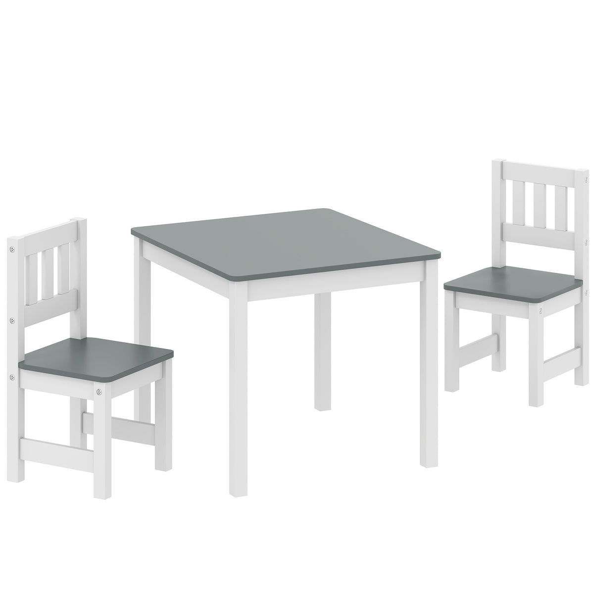 Kindertafel met 2 stoelen, 3-delige kindermeubelset, zitgroep voor kinderen, kindermeubels, 56 x 52 x 48 cm