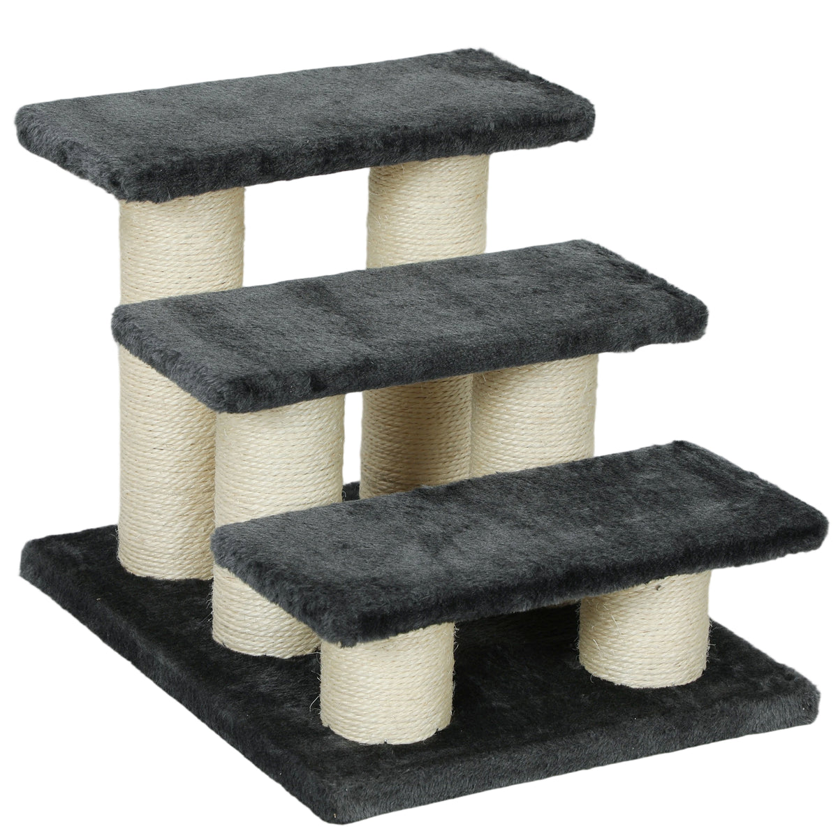Hondentrap 3 treden 34 cm hoog huisdierentrap voor honden kat kattentrap met krabpaal hondenhelling opstaphulp