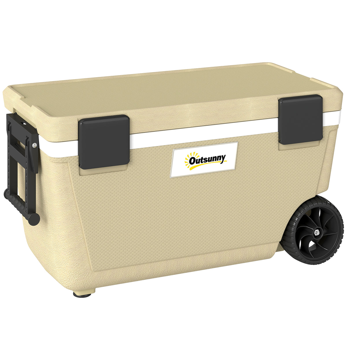 Koelbox 70L Grote passieve thermobox tot 72 uur koeling, met PU-volschuimisolatie, wielen, aftapventiel en