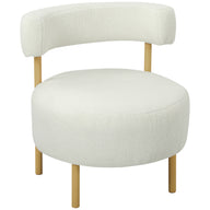 Fauteuil loungestoel relaxfauteuil met sherpa-fleece, metalen poten in houtlook gestoffeerde stoel 67 x 67 x 71