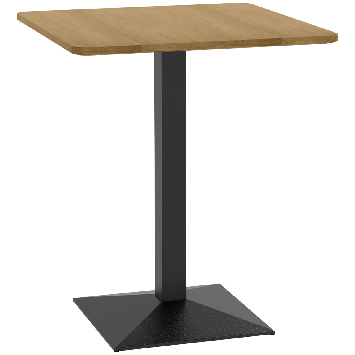 Eettafel vierkante keukentafel voor 2 personen eettafel met houtlook stalen onderstel 70 x 70 x 75 cm
