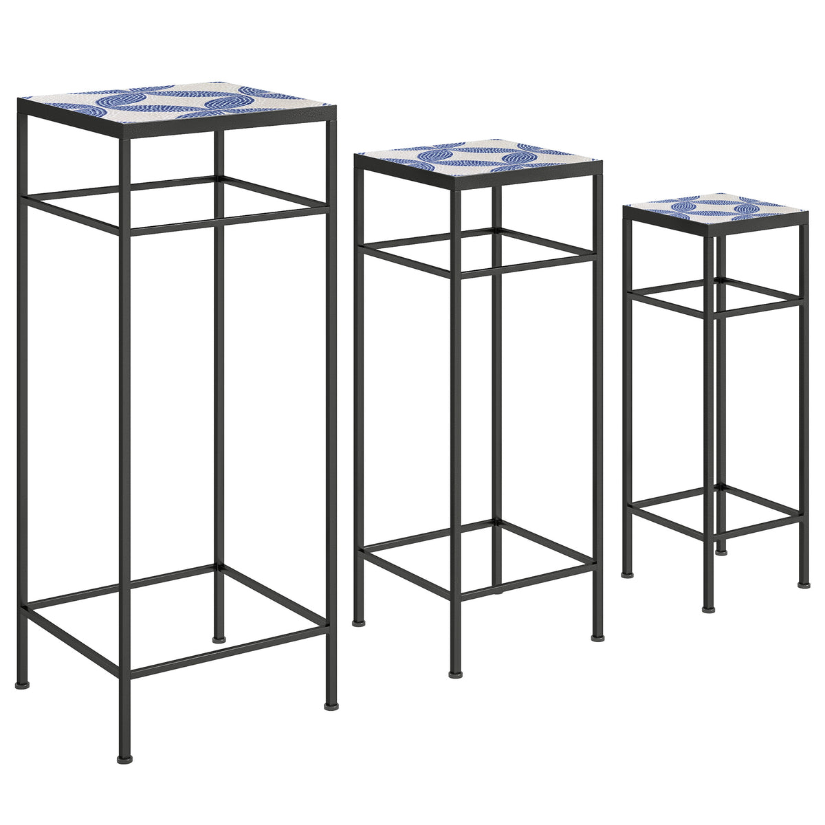 Set van 3 plantenstandaards, 3 verschillende formaten standaards voor het presenteren van bloemen en andere