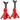 Assteun 3 ton draagvermogen 2 stuks steunbok incl. borgpen 10-traps in hoogte verstelbaar rood