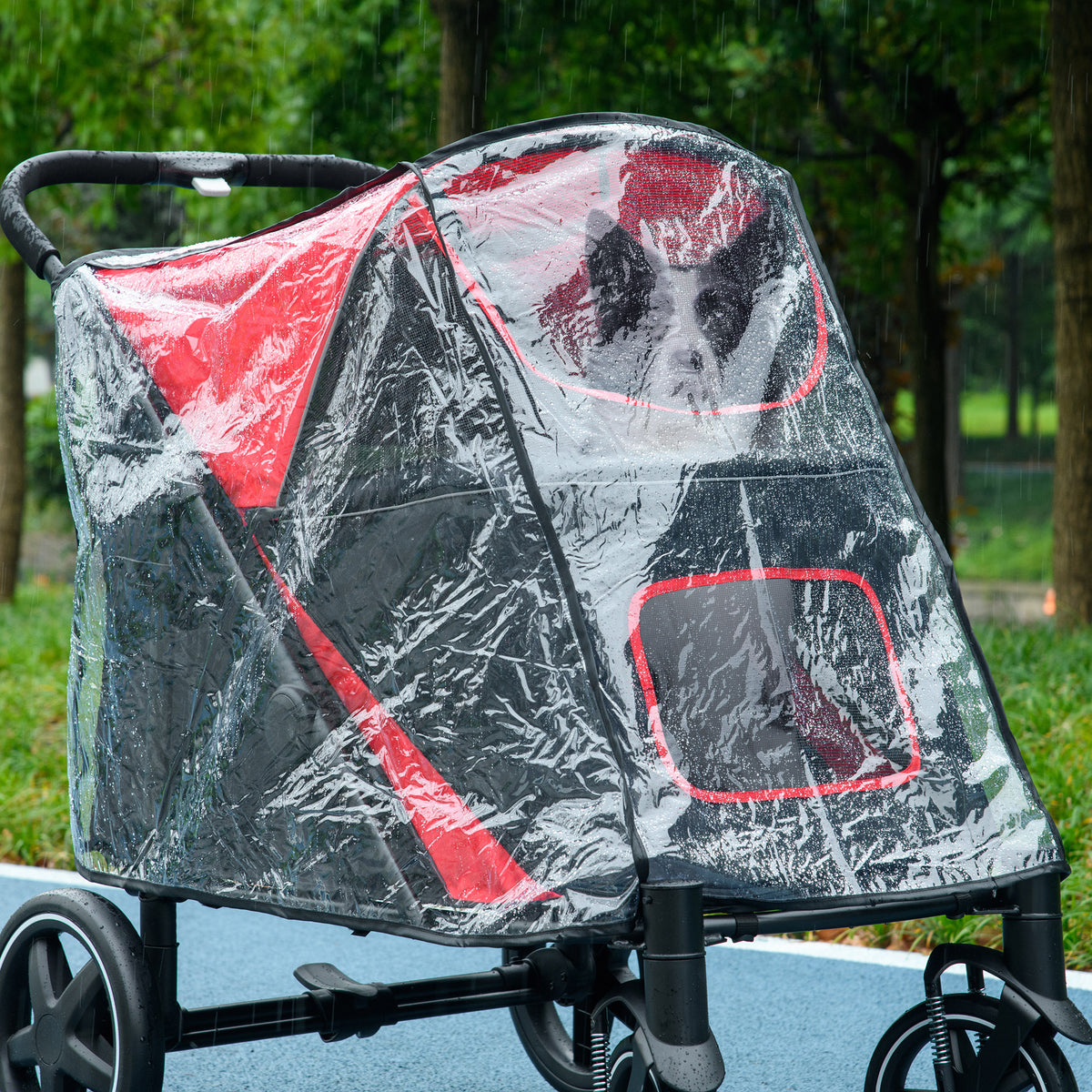 Regenhoes voor hondenbuggy Regenbescherming voor hondenbuggy Regenkap met instap aan de achterzijde (2)