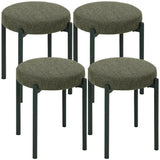 Eetkamerkrukken set van 4 stapelbare krukken met stalen poten, linnenlook voor eetkamer, woonkamer, keuken
