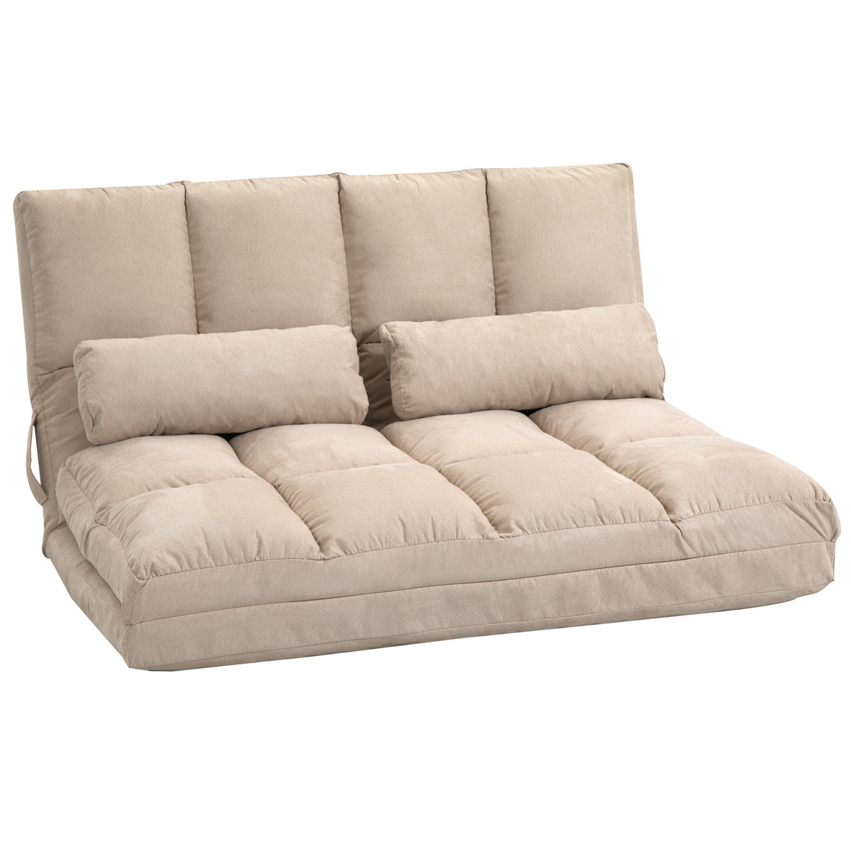 2-in-1 vloerstoel, rugleuning, verstelbaar, 102 x 73 x 60 cm, beige