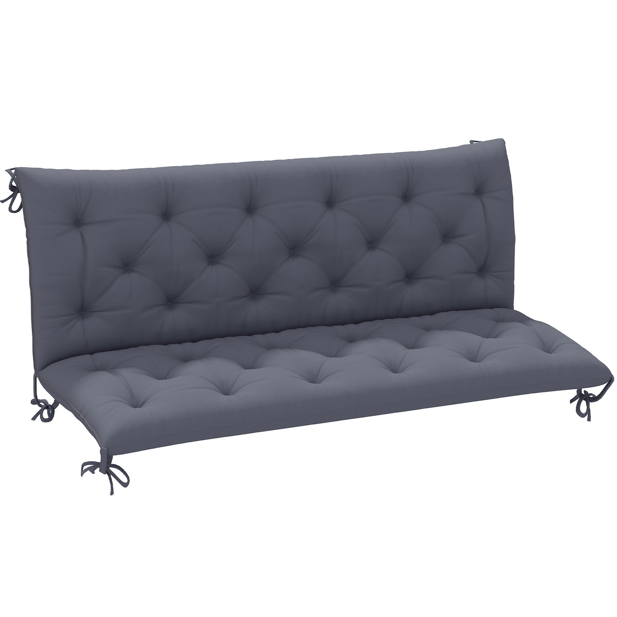 3-zits bankkussen 150 x 98 x 8 cm zitkussen met banden rugkussen voor binnen/buiten bekleding kussen voor