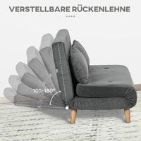 Slaapbank relaxbank bank, incl. 2 kussens, fluweeloptiek, 130 x 78 x 79 cm, grijs (5)