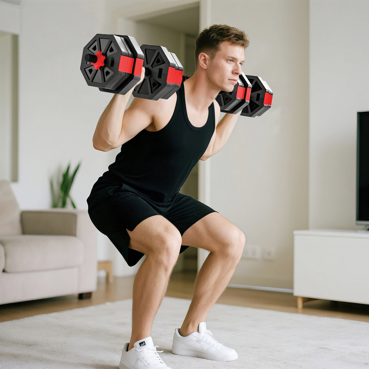 6-in-1 halterset dumbbellset dumbbells halters verstelbaar 20 KG voor krachttraining thuis (2)
