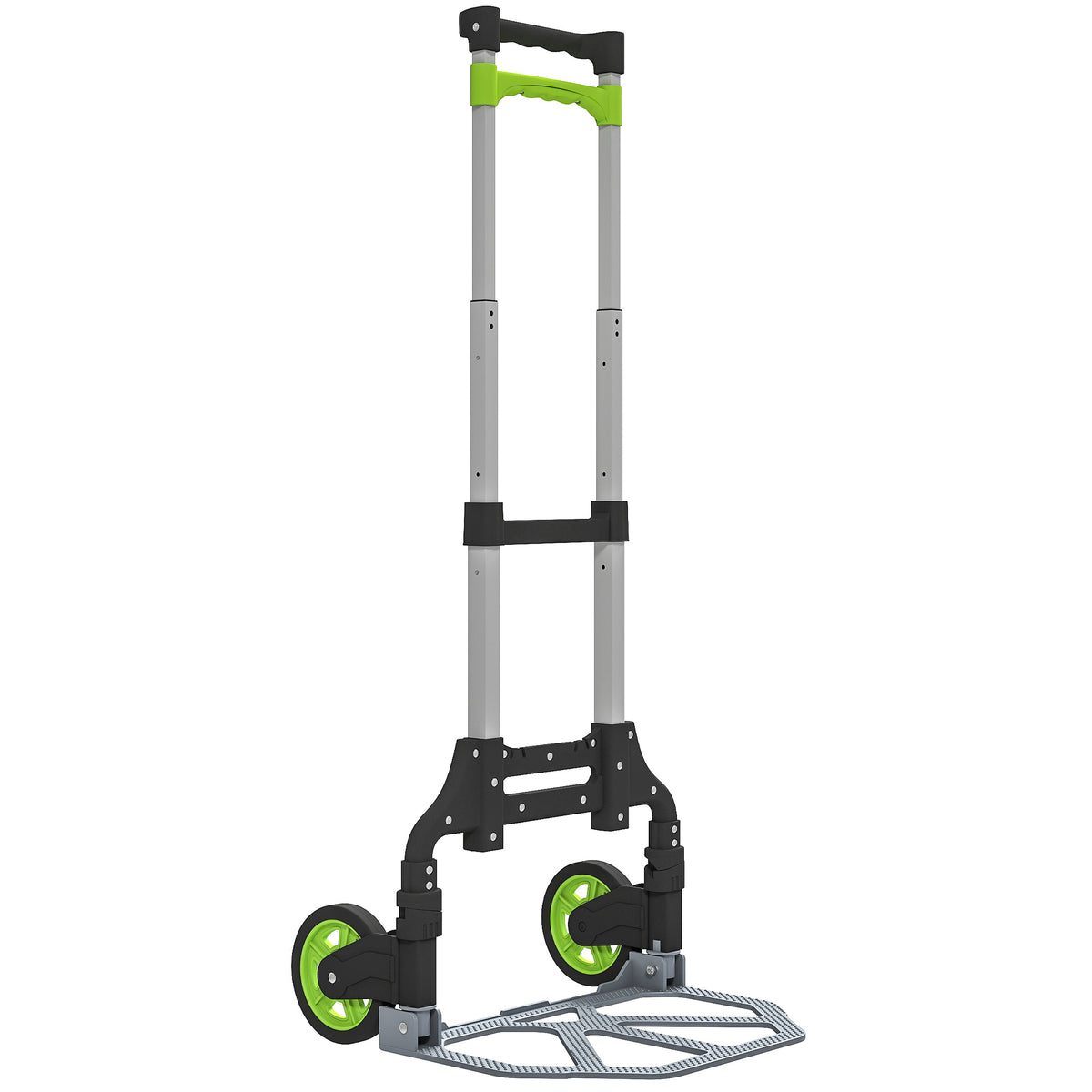 Inklapbare aluminium steekwagen transportkar met in hoogte verstelbare telescoopgreep 100 cm