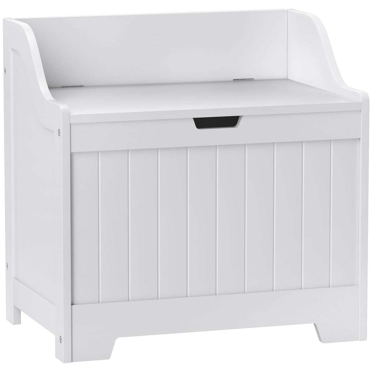 Opbergkist, houten kist met deksel, veel opbergruimte, modern design, wit
