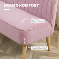 2-zits stoffen bank bankstel gestoffeerde bank loungebank breed roze (4)