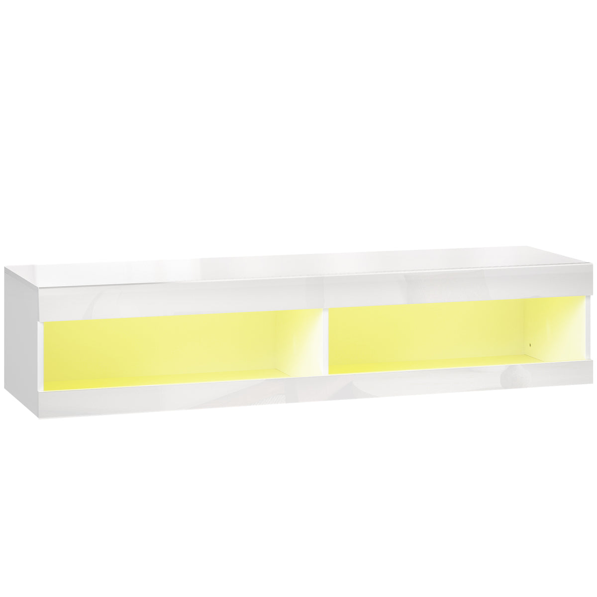 Tv-meubel, hangend tv-lowboard met RGB led-verlichting in 16 kleuren, tv-standaard met open opbergruimte, voor