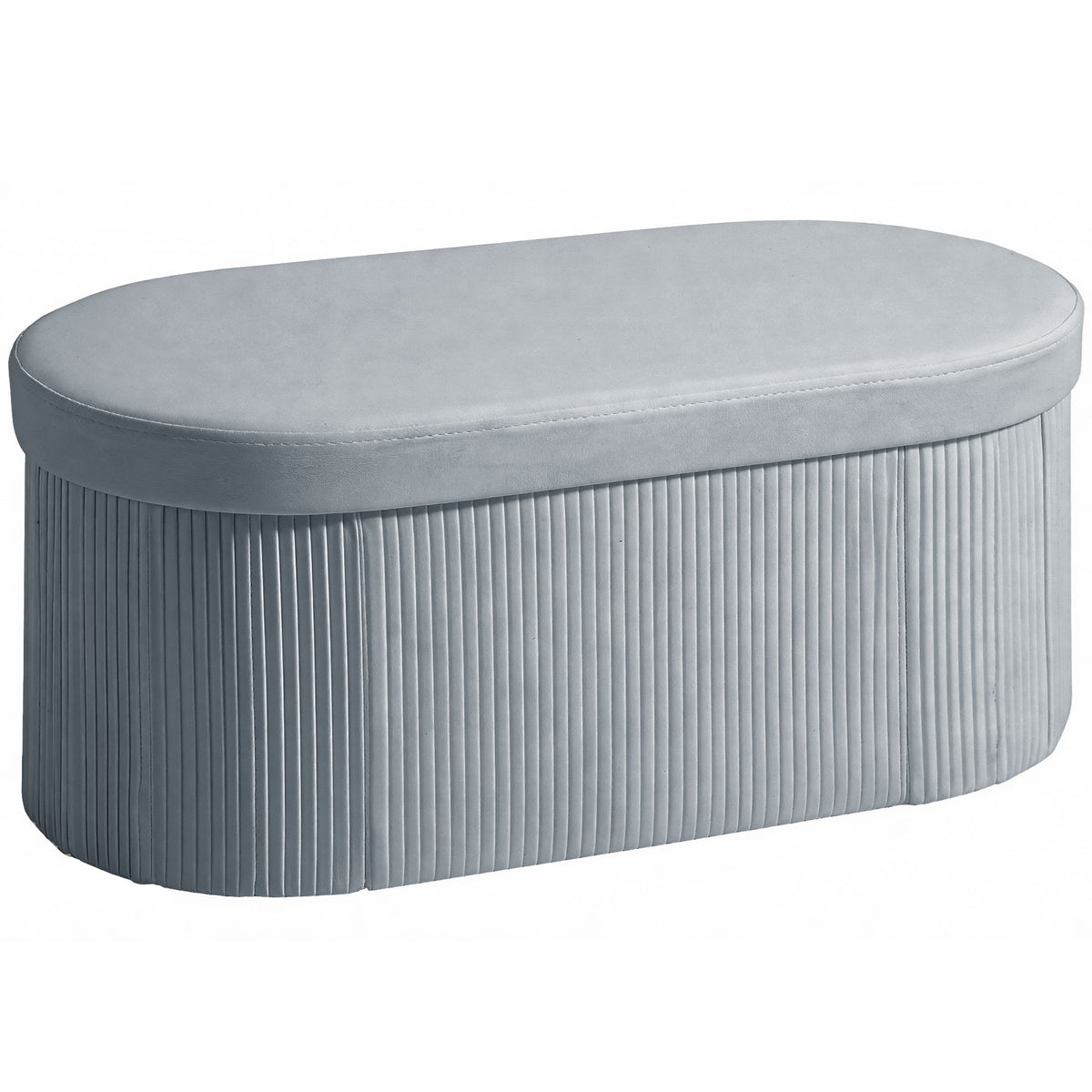 Opbergbank opvouwbaar, gestoffeerde bank met fluweel-look voor woonkamer 76 x 38 x 35 cm donkergrijs
