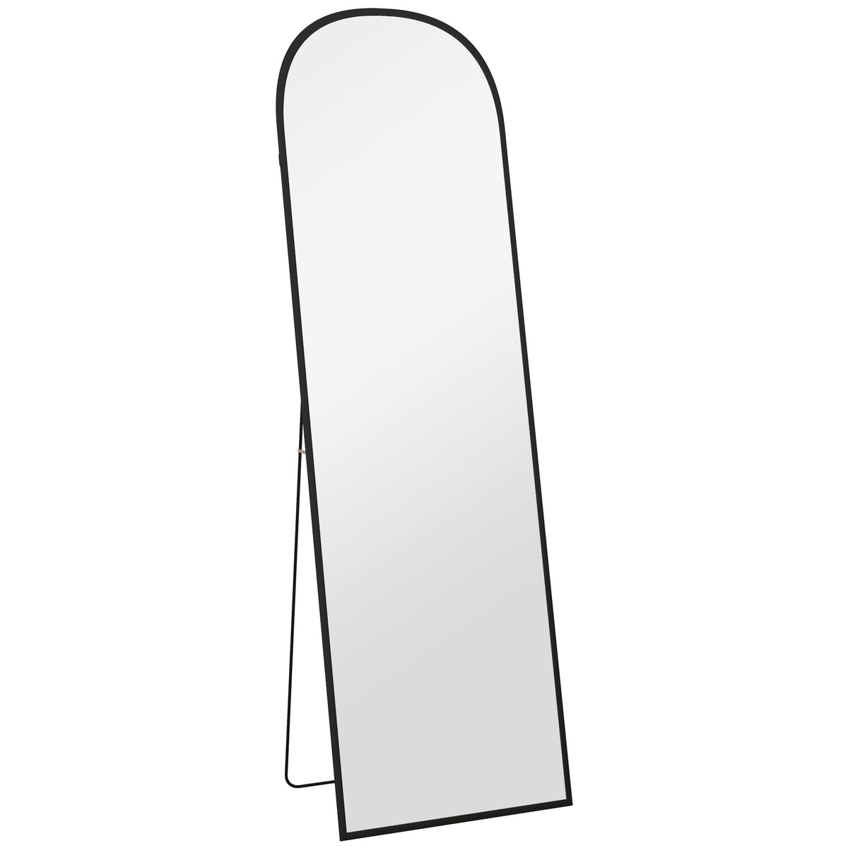 Staande spiegel passpiegel grote spiegel, modern design, 50 cm x 1,5 cm x 161,5 cm, zwart