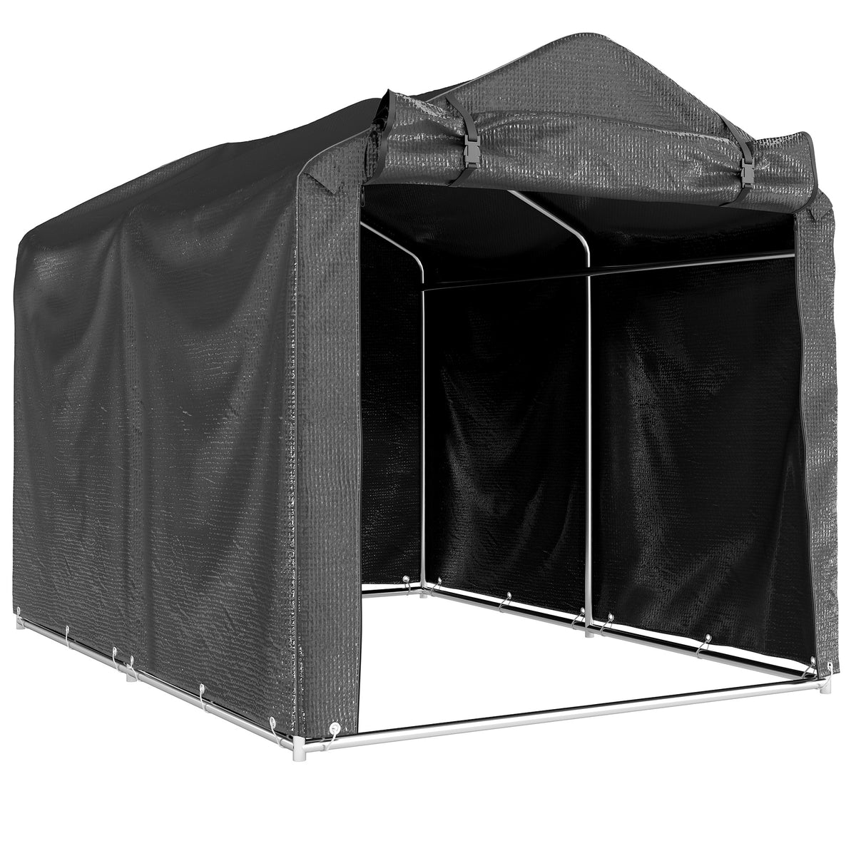 Garagetent, waterdichte tentgarage met deur, UV-bestendig 220 x 157 x 165 cm donkergrijs